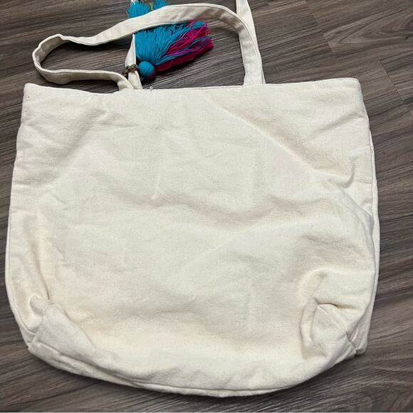 MAGID Color Tassel bag beach bag embroidered mirror cotton toe bag - Picture 5 of 10